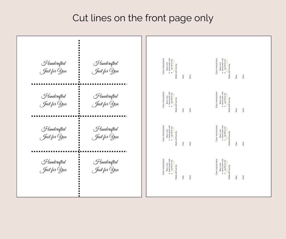 Printable Wearables Gift Tags for Handmade Gifts