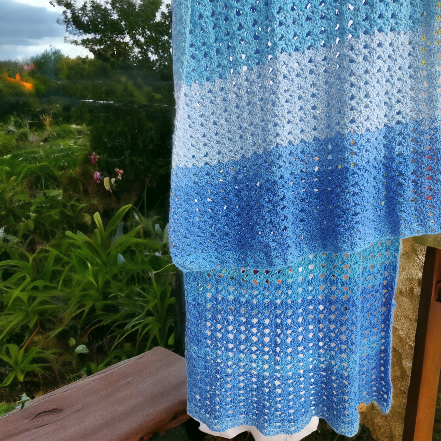 Sparkling Blue Waves Shawl