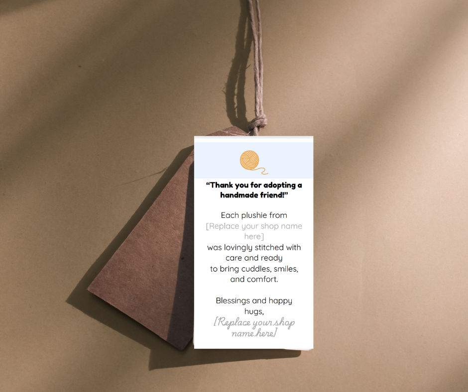 Editable Thank-You Tag Template for Crochet Sellers