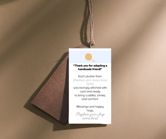 Editable Thank-You Tag Template for Crochet Sellers