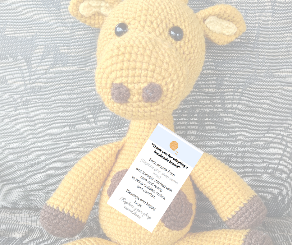 Editable Thank-You Tag Template for Crochet Sellers