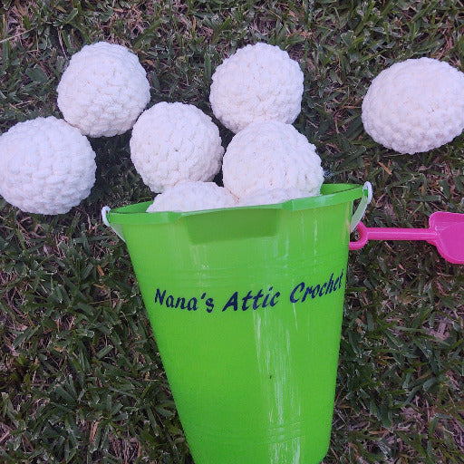 Indoor Snowball Game in green bucket